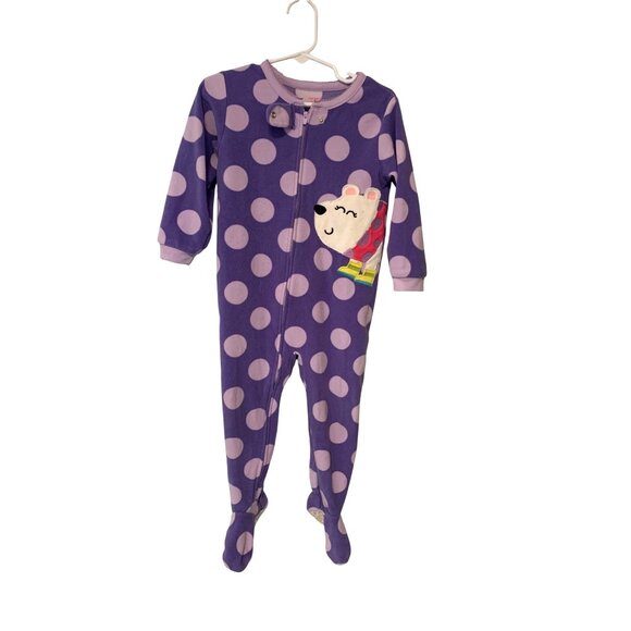 Carter's GIrls Infant Baby Size 24 Months Purple Fleece Super Comfy Full Zip Paj - Picture 1 of 5